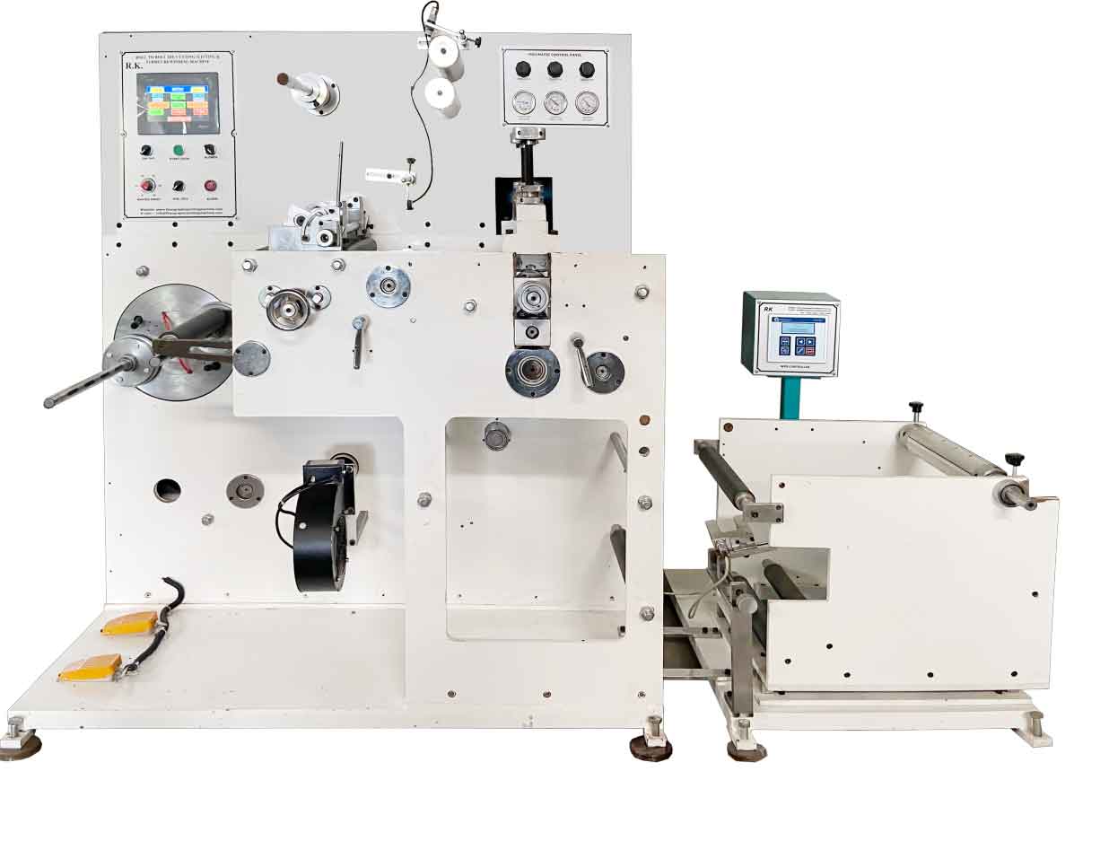 RK-PTR-320 Roll to Roll Rotary Die Cutting And Slitting With Turret Rewinding Machine