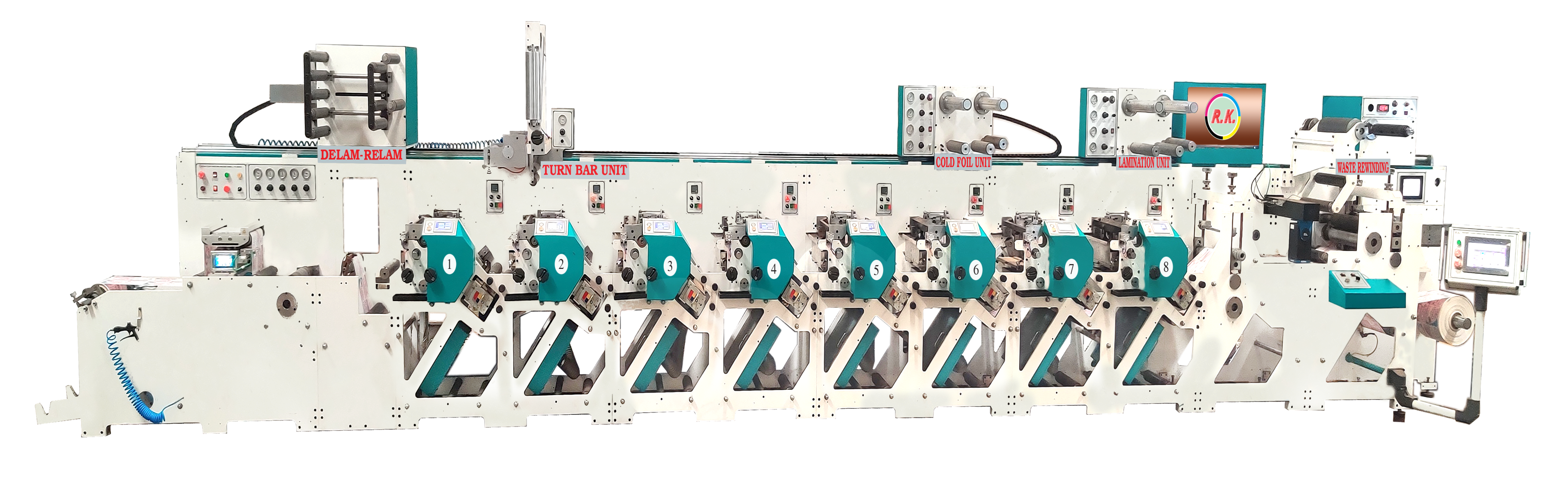 RK FMS-Nice-P-320-8 Colour Water Bottle Sticker Printing Machine